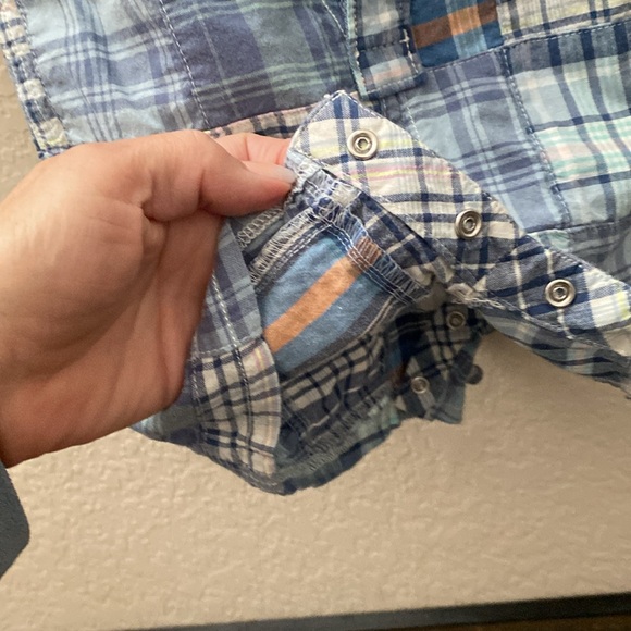 Baby Gap Boy Spring Patchwork Blue Romper ~ Size 12-18m - Picture 5 of 5